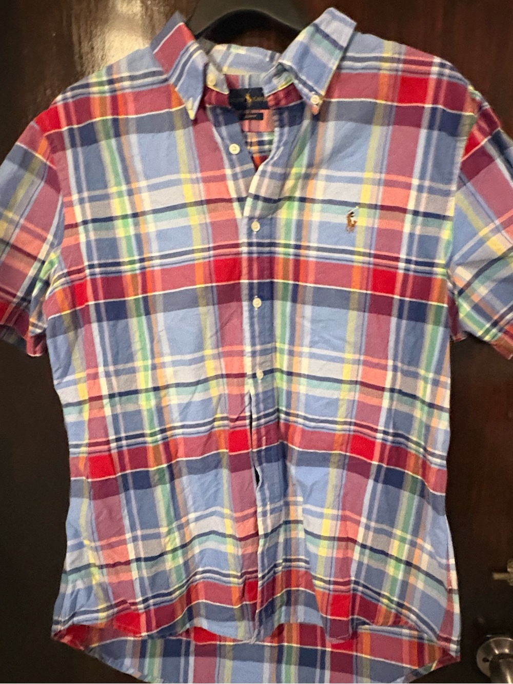 Bundle 3 for $25. Ralph Lauren Multicolor Plaid Short-Sleeve Button-Down Shirt.